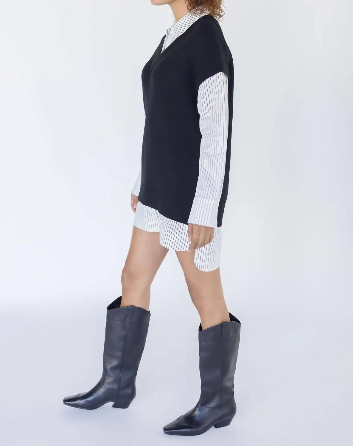 Ishilly Sweater Dress In Black Combo