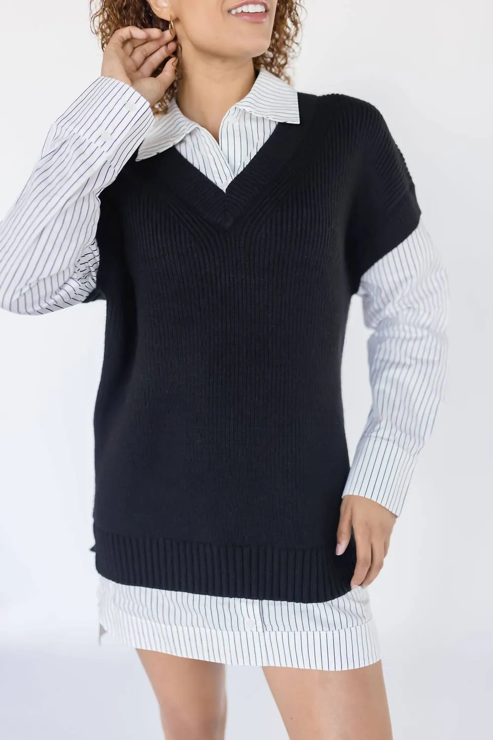 Ishilly Sweater Dress In Black Combo