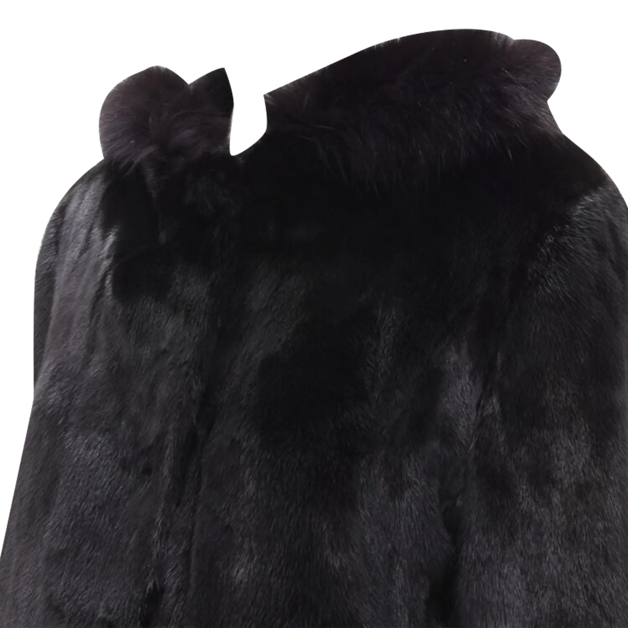 Isla fur long sleeve snap button hooded jacket