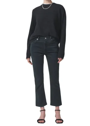 Isola Cropped Boot Corduroy Jeans In Dark Green