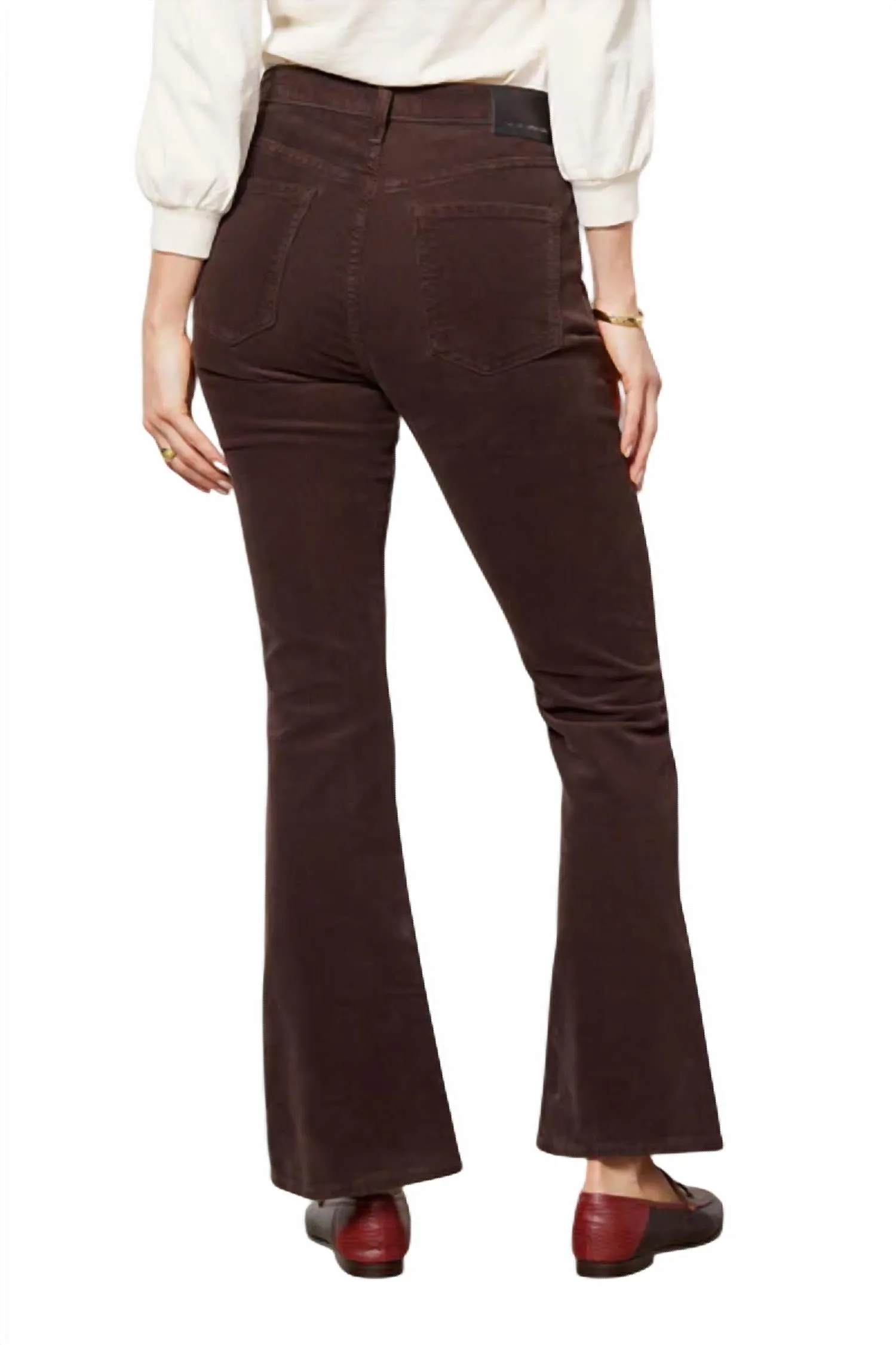 Isola Flare Corduroy Pants In Dark Brown