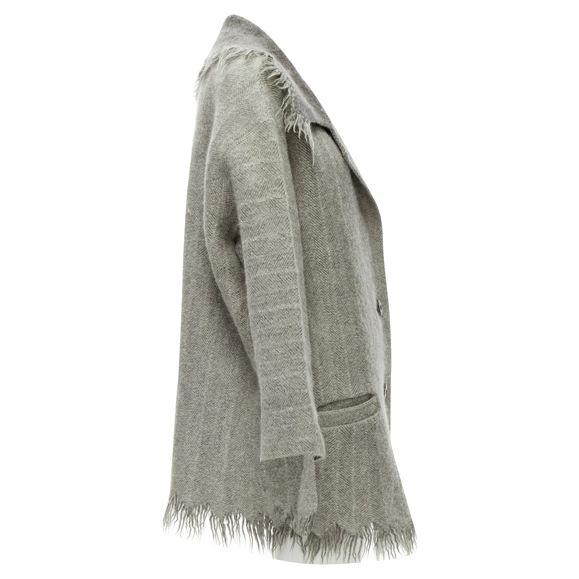 Issey Miyake ayed edge wide collar wool coat
