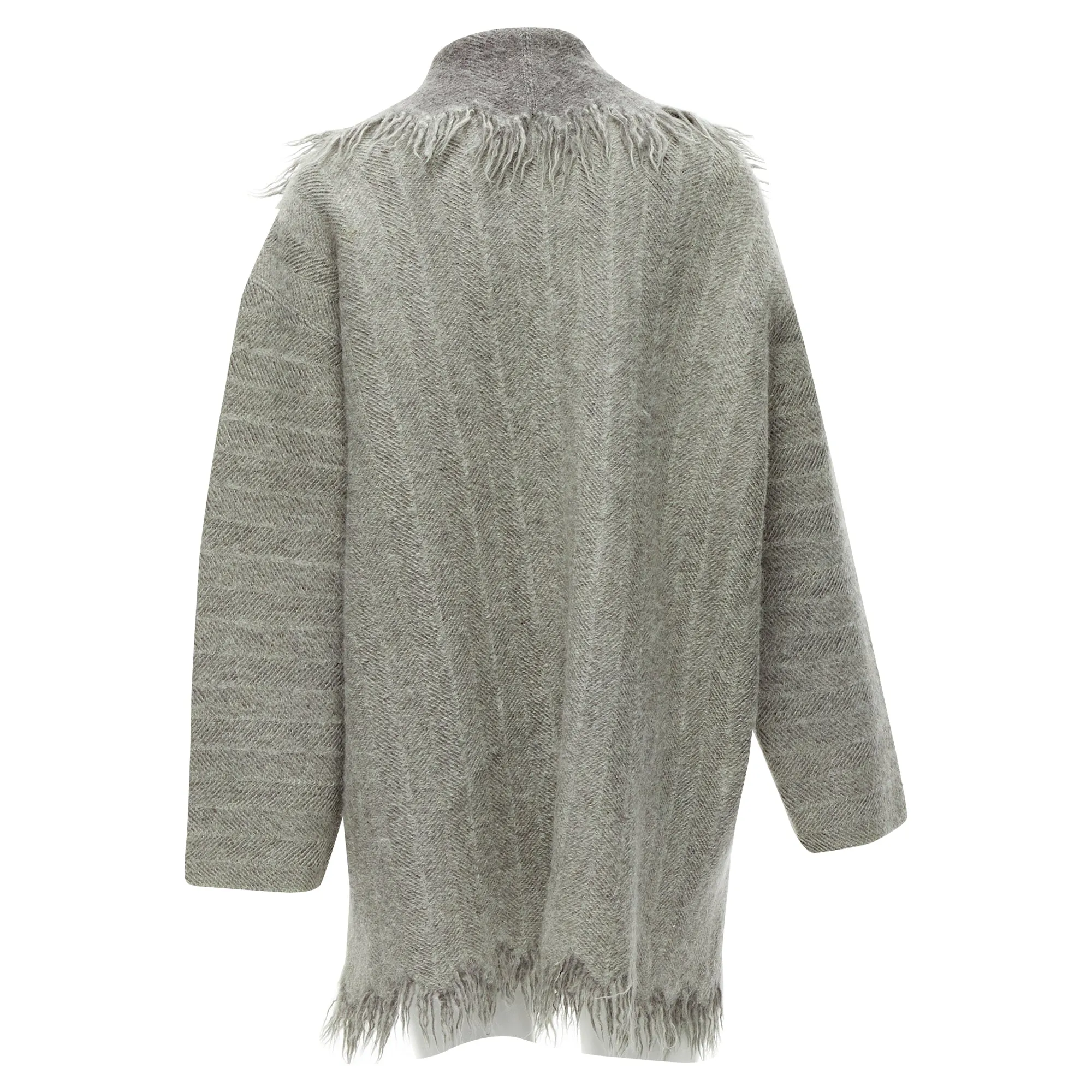 Issey Miyake ayed edge wide collar wool coat