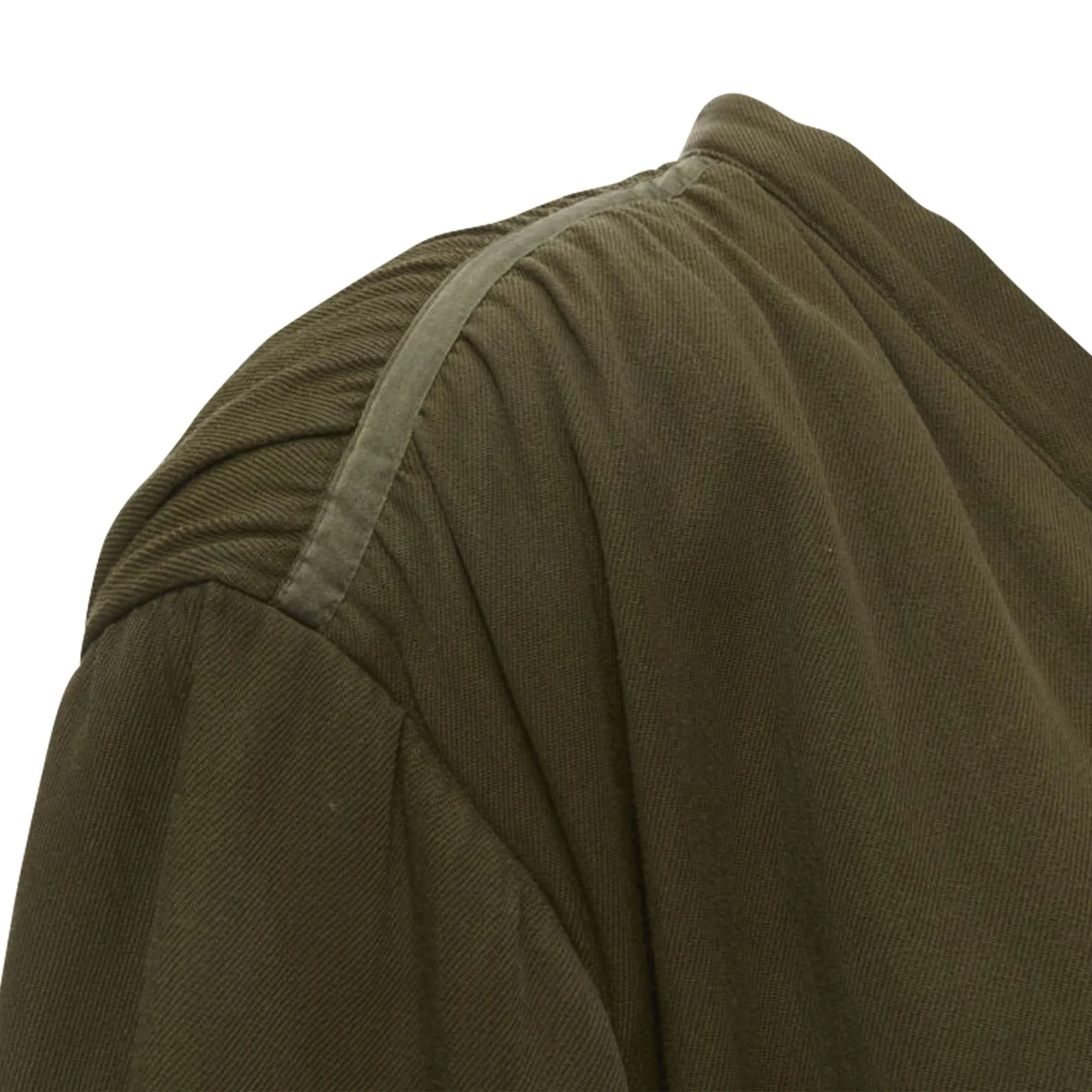 Issey Miyake khaki padded shoulder oversized coat
