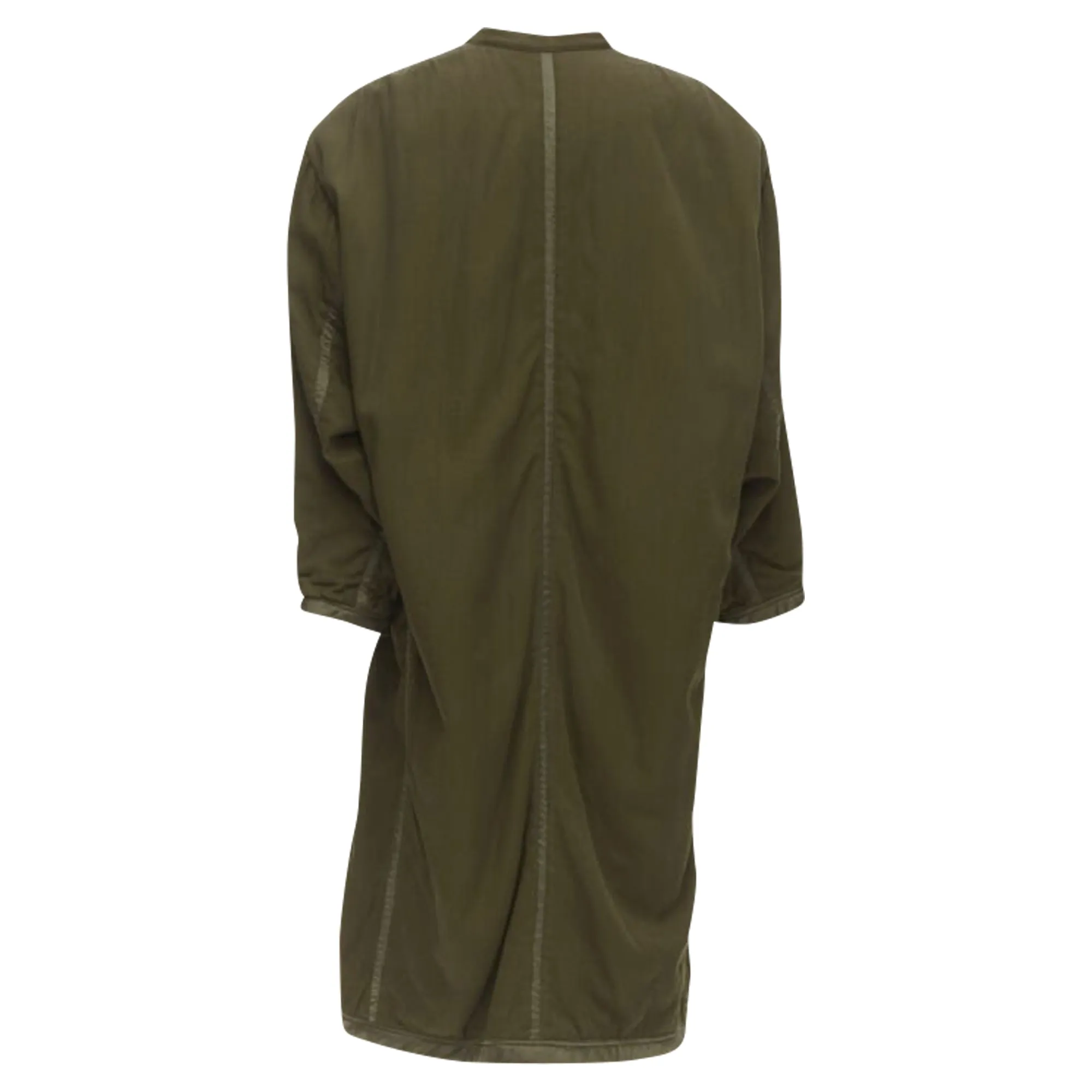 Issey Miyake khaki padded shoulder oversized coat