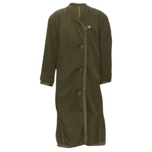 Issey Miyake khaki padded shoulder oversized coat
