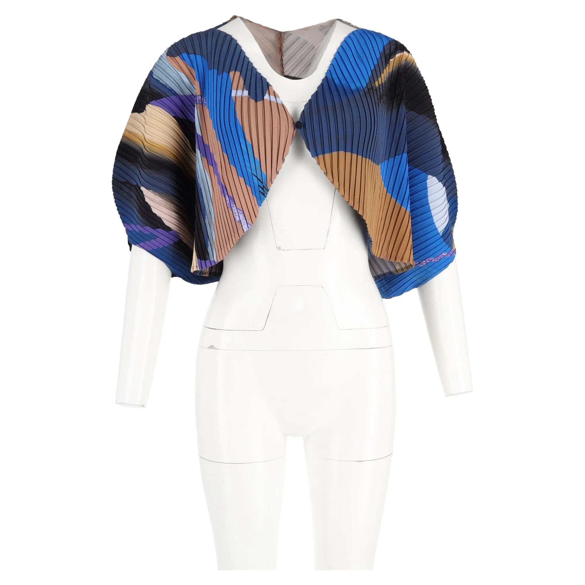 Issey Miyake Printed Bolero Jacket in Multicolor Polyester