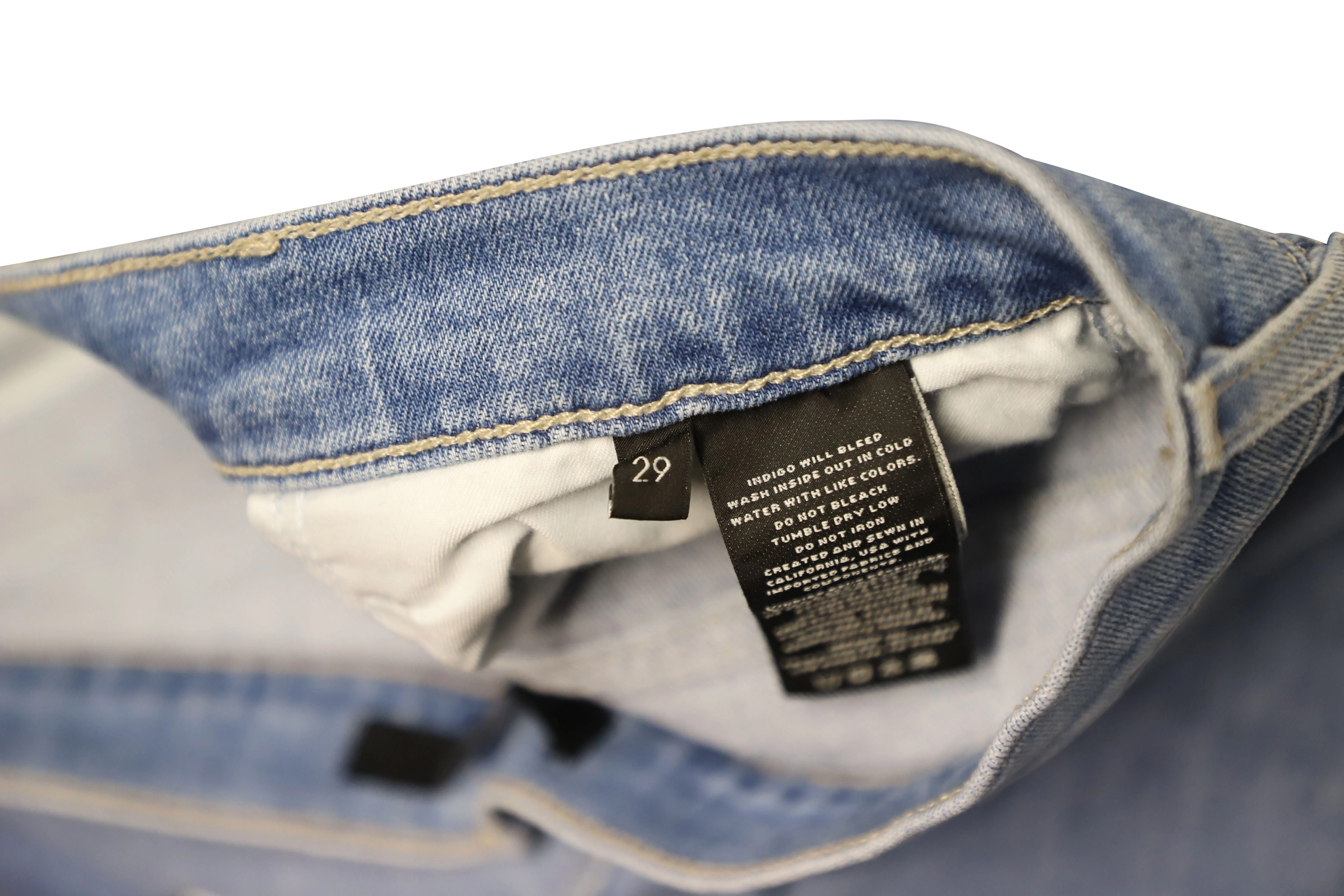 J Brand Cropped Jeans in Blue Cotton Denim