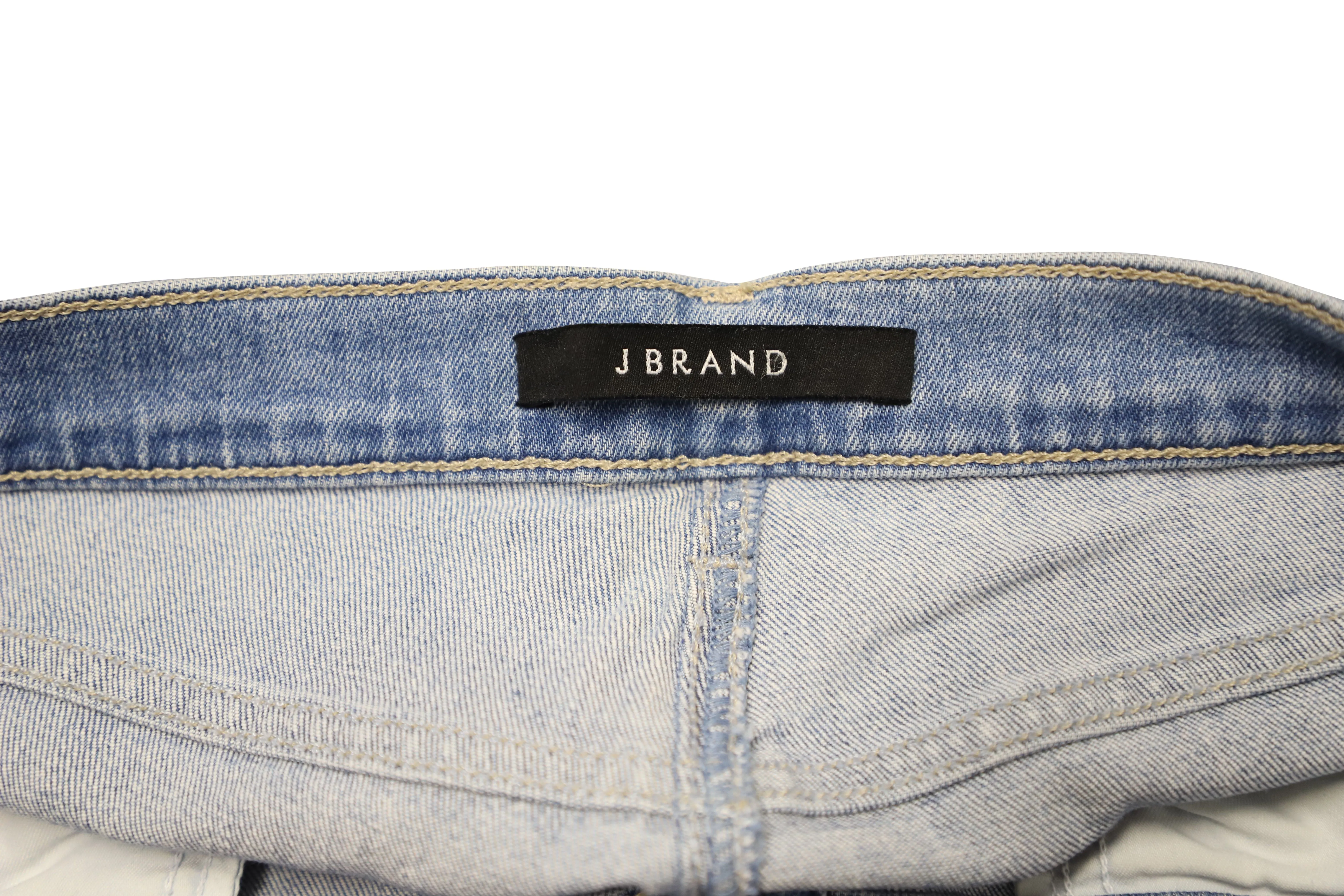 J Brand Cropped Jeans in Blue Cotton Denim
