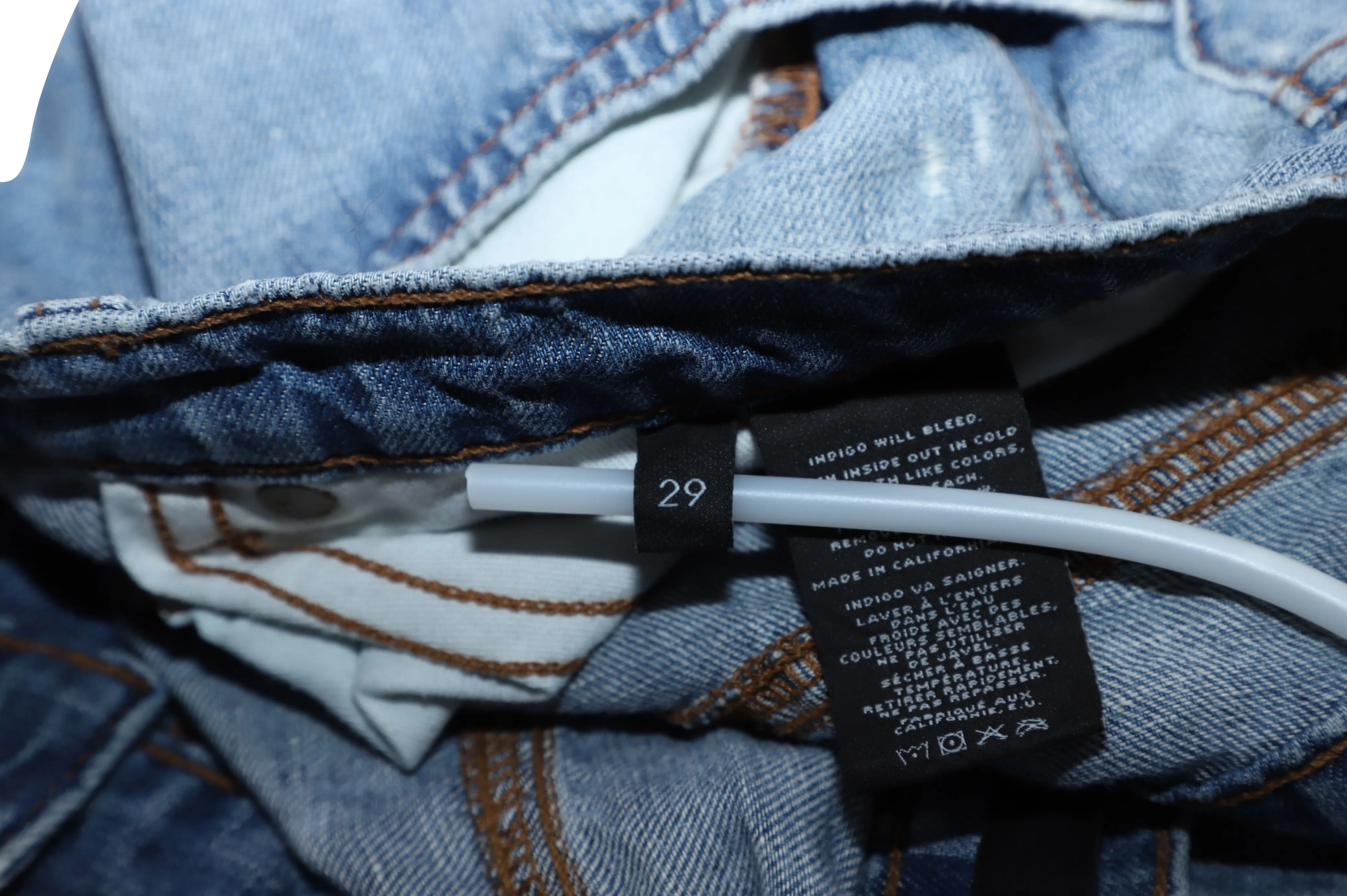 J Brand Distressed Boyfriend Jeans in Blue Cotton Denim