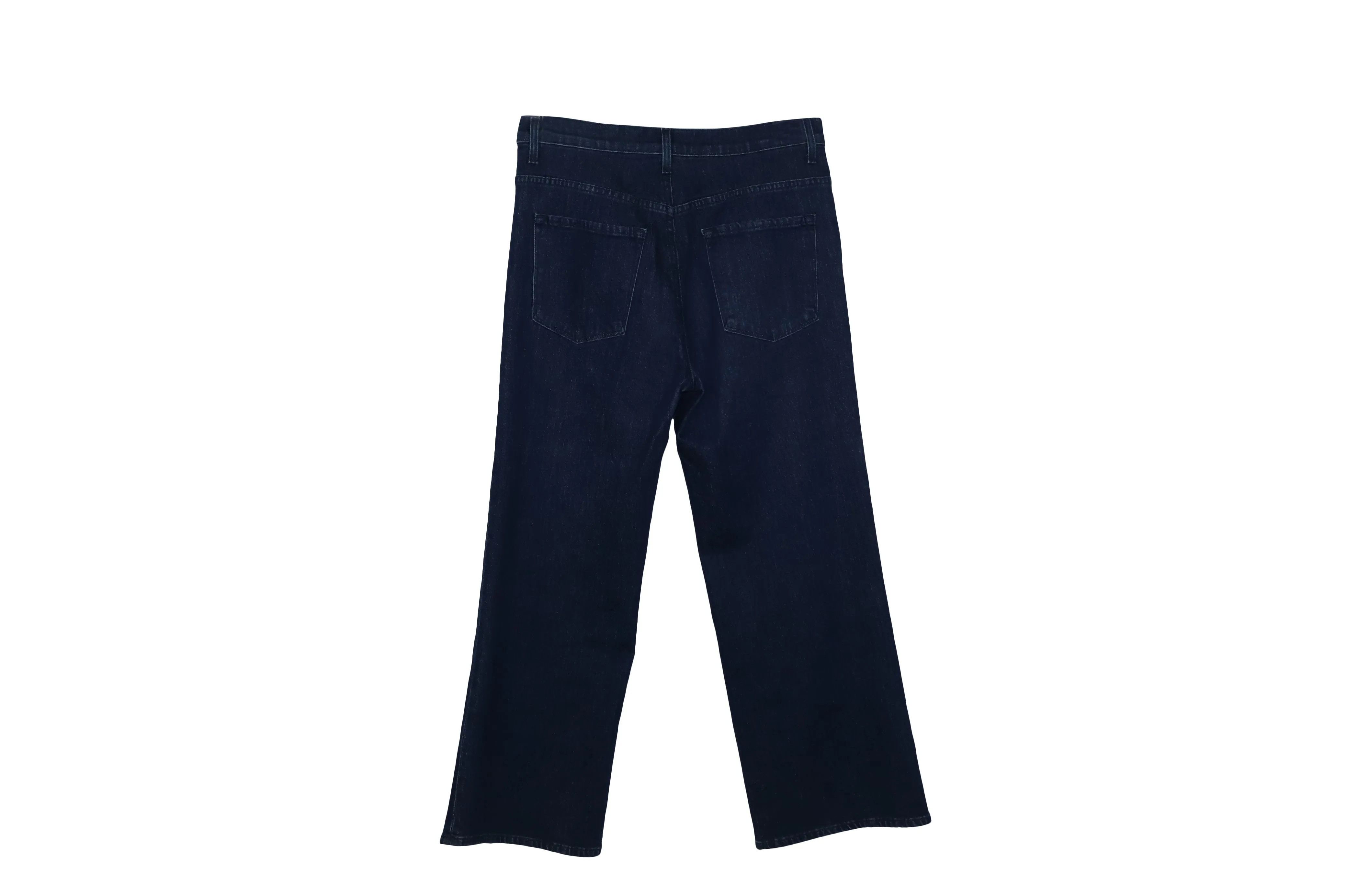 J Brand Joan High Rise Wide Leg Crop Jeans in Blue Cotton