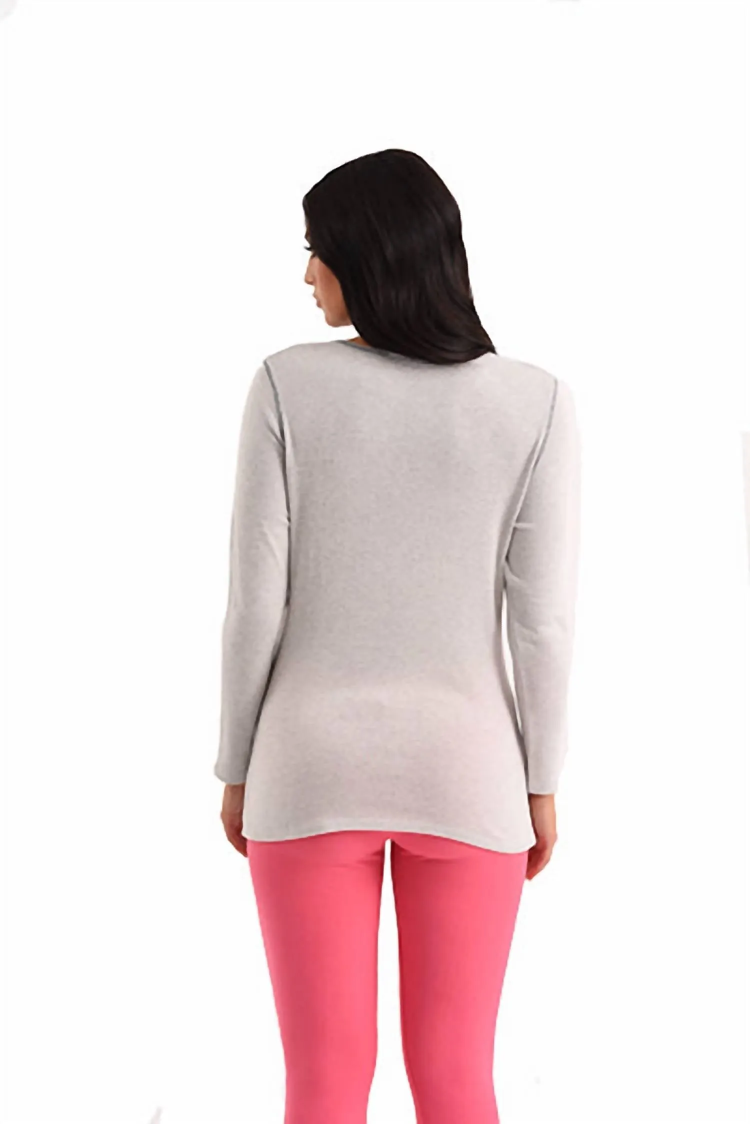 Jackson Long Sleeve Kashmira Top In Gray