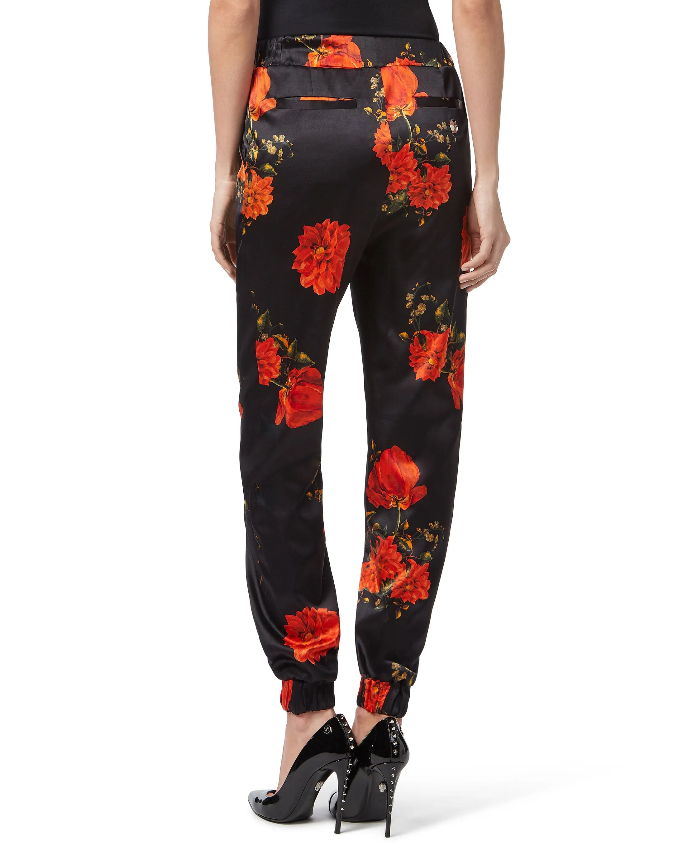 Jogging Trousers &quot;Red Flowers Print&quot;