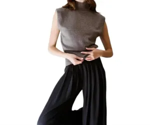 Kaia Cashmere Vest Top In Dark Mocha