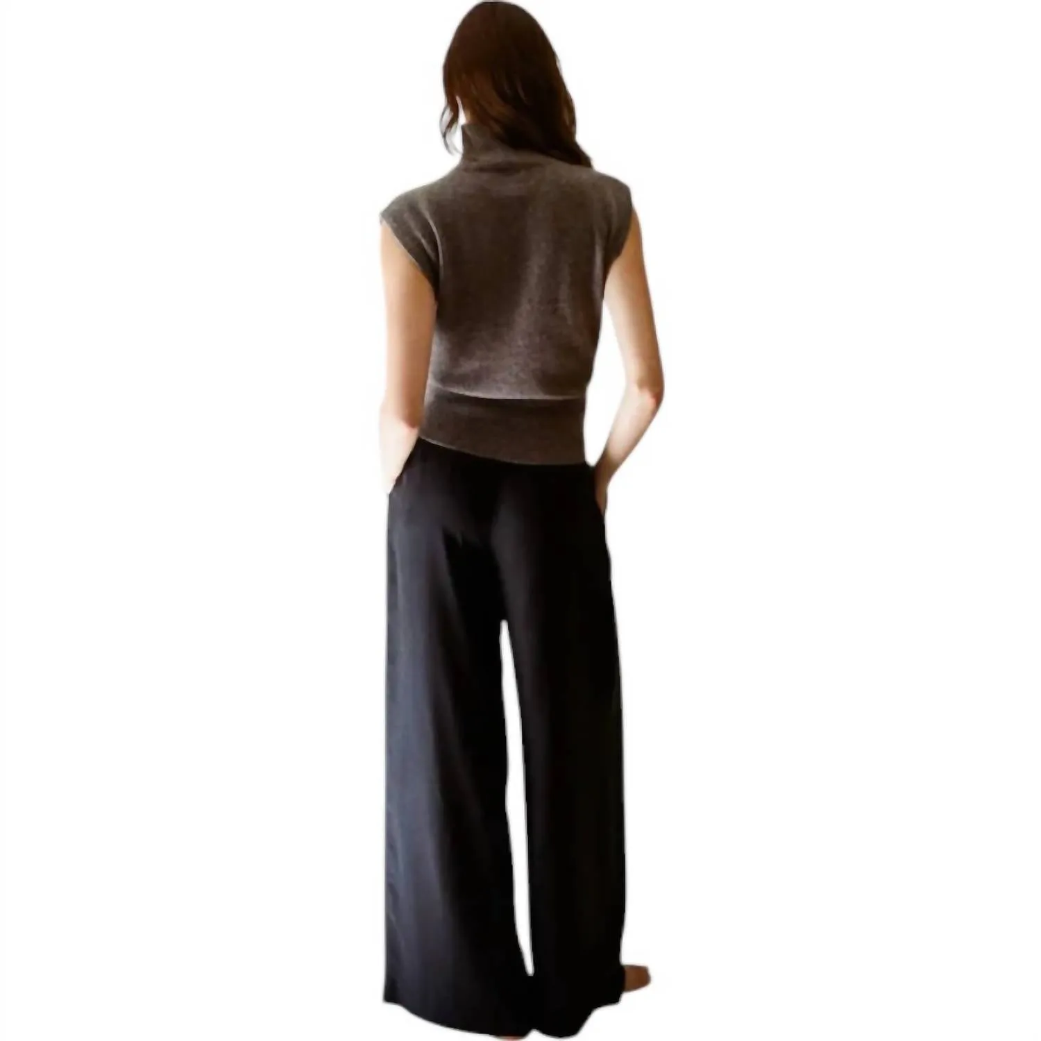 Kaia Cashmere Vest Top In Dark Mocha