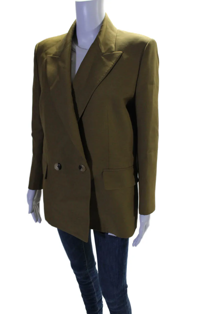 Khaite Womens Long Sleeves Double Breasted Blazer Jacket Tan Brown