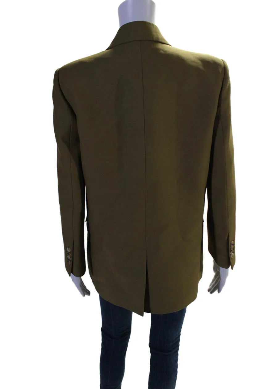 Khaite Womens Long Sleeves Double Breasted Blazer Jacket Tan Brown