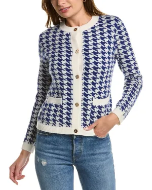 Kier J Houndstooth Wool & Cashmere-Blend Cardigan