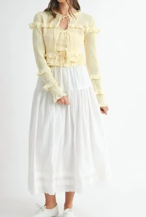 Kimmy Cardigan In Pale Yellow