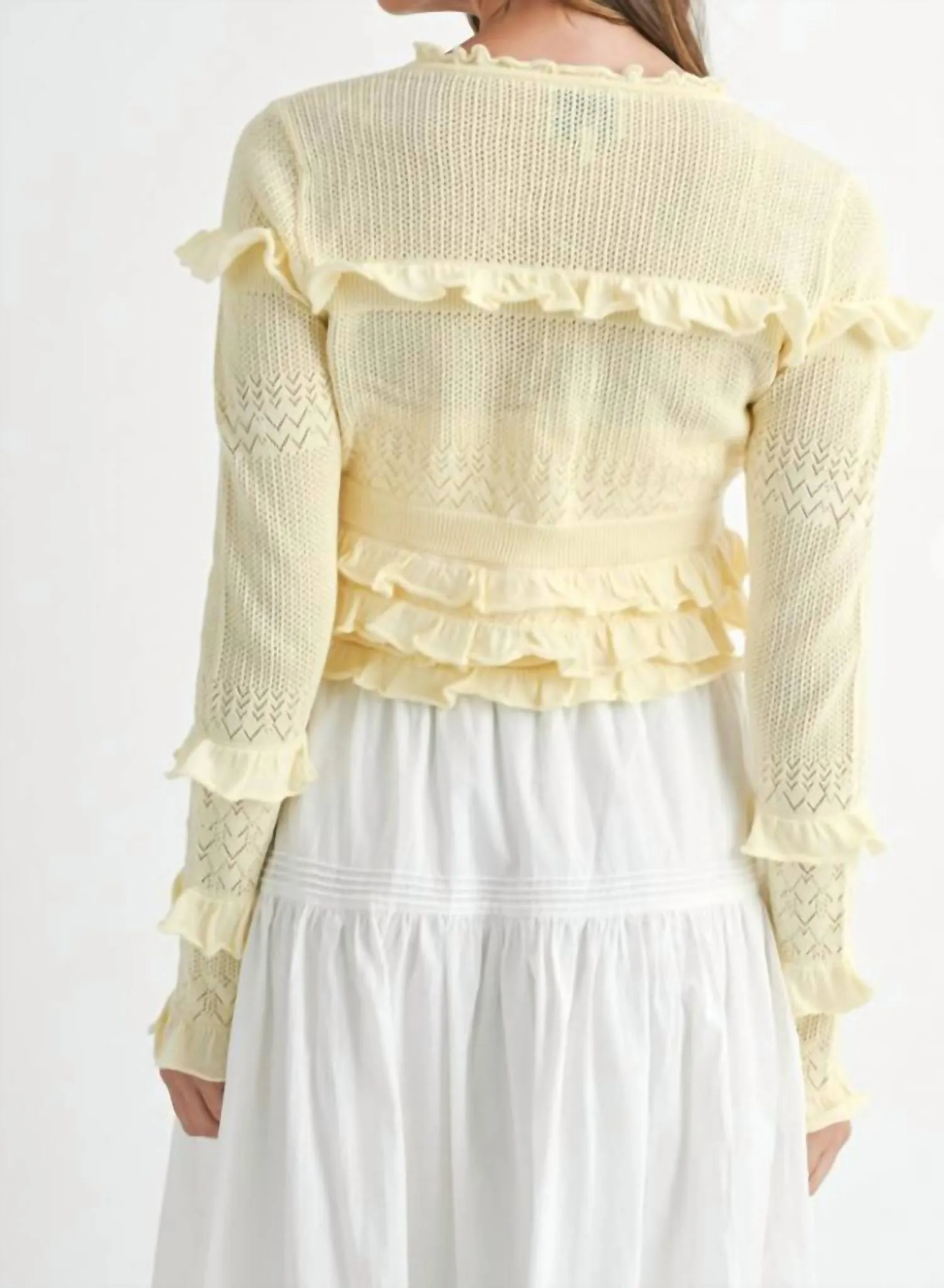Kimmy Cardigan In Pale Yellow