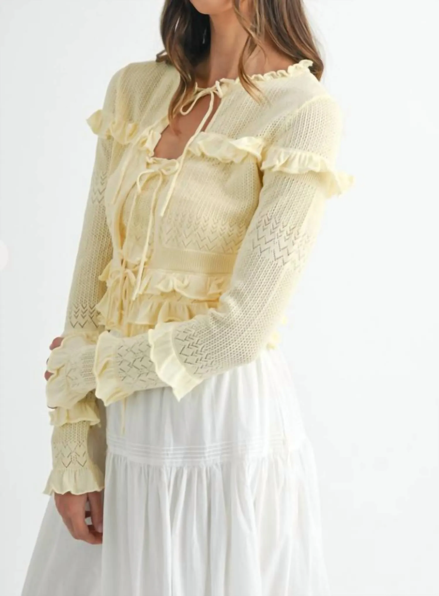Kimmy Cardigan In Pale Yellow