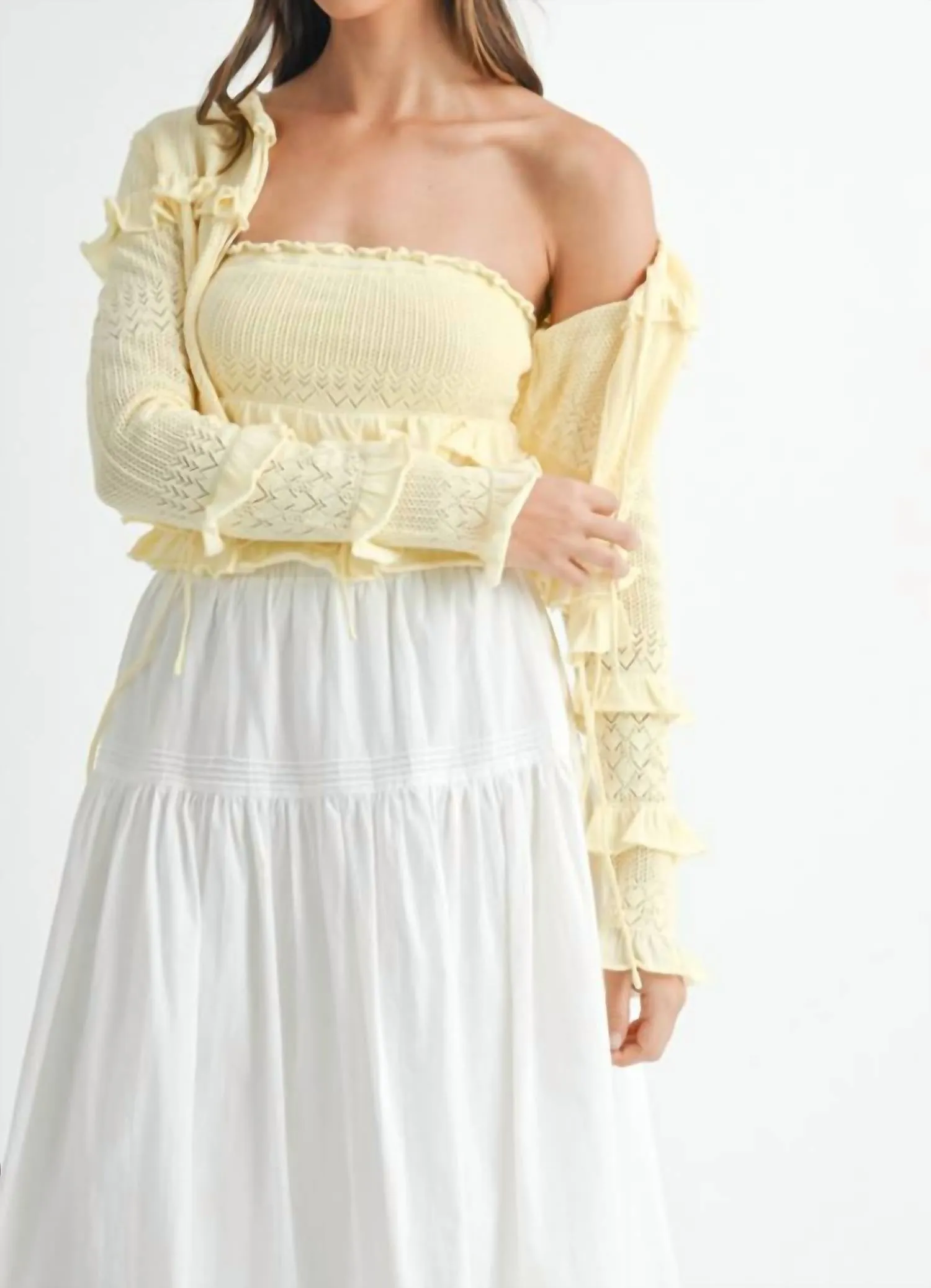 Kimmy Cardigan In Pale Yellow