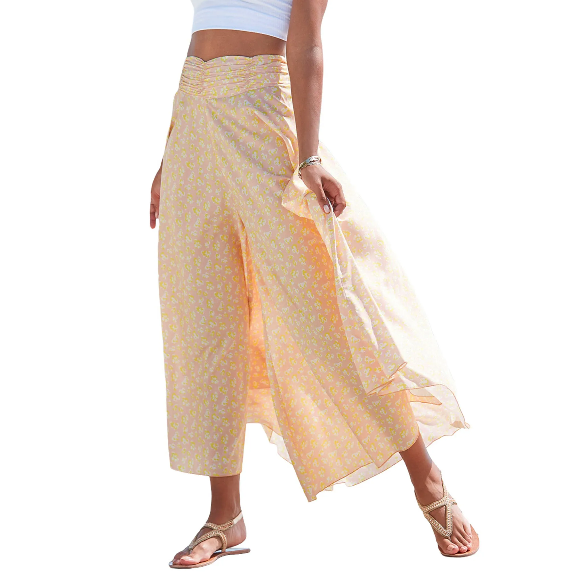 LASCANA Women's Printed Flowy Culottes