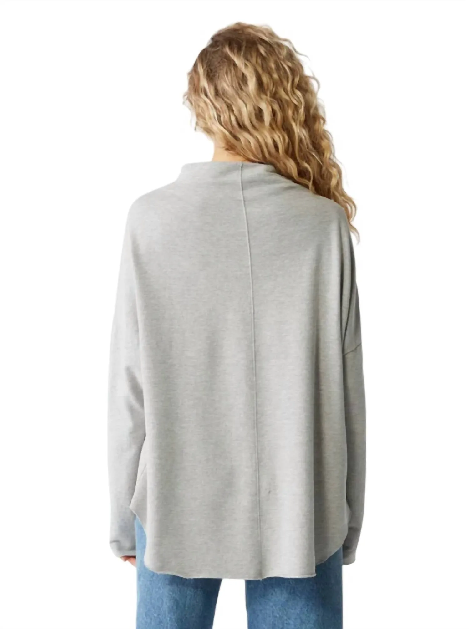 Laurel Mock Neck Top In Heather Grey