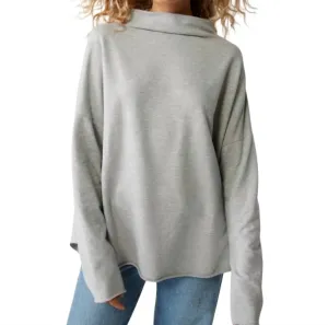 Laurel Mock Neck Top In Heather Grey