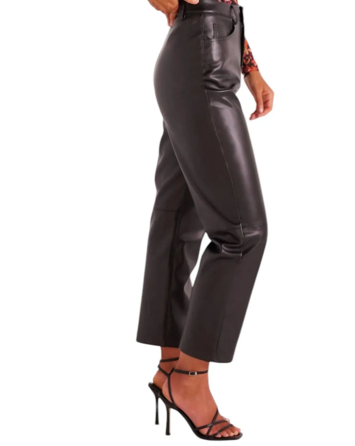 Leena Faux Leather Pants In Black