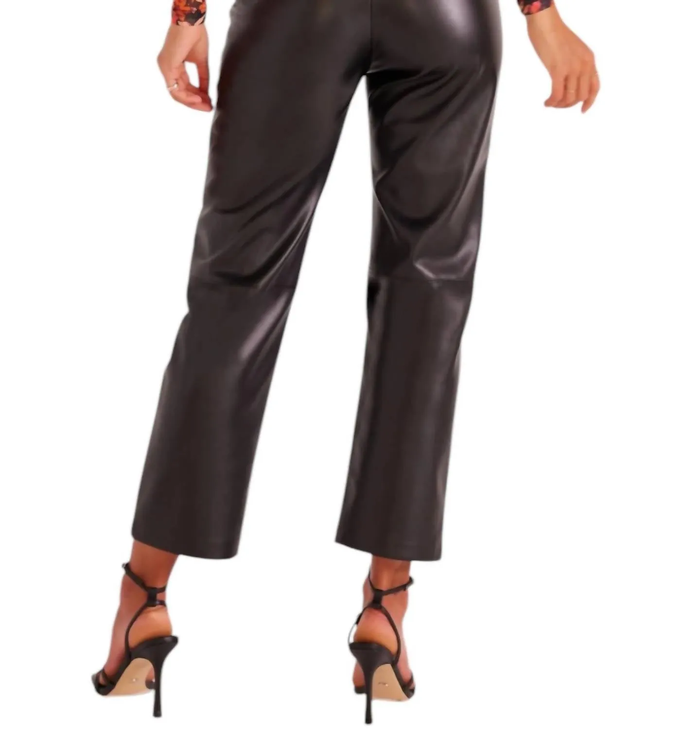 Leena Faux Leather Pants In Black