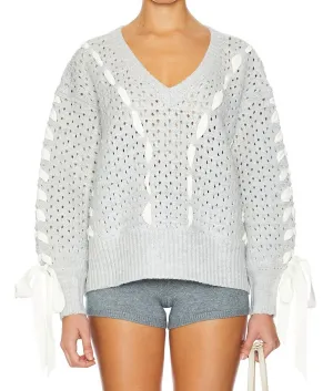 Liberty V Neck Sweater In Grey