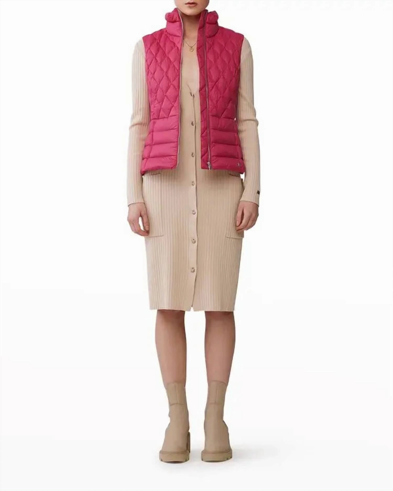 Light Down Vest In Ruby