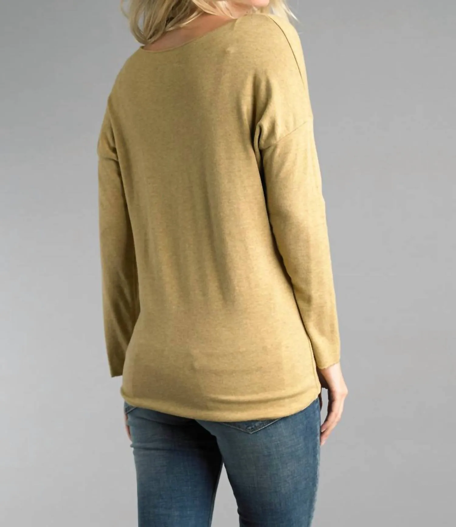 Lightweight V Neckline Sweater With Stars In Mustard