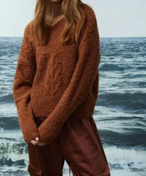 Lilah Sweater In Rich Brown