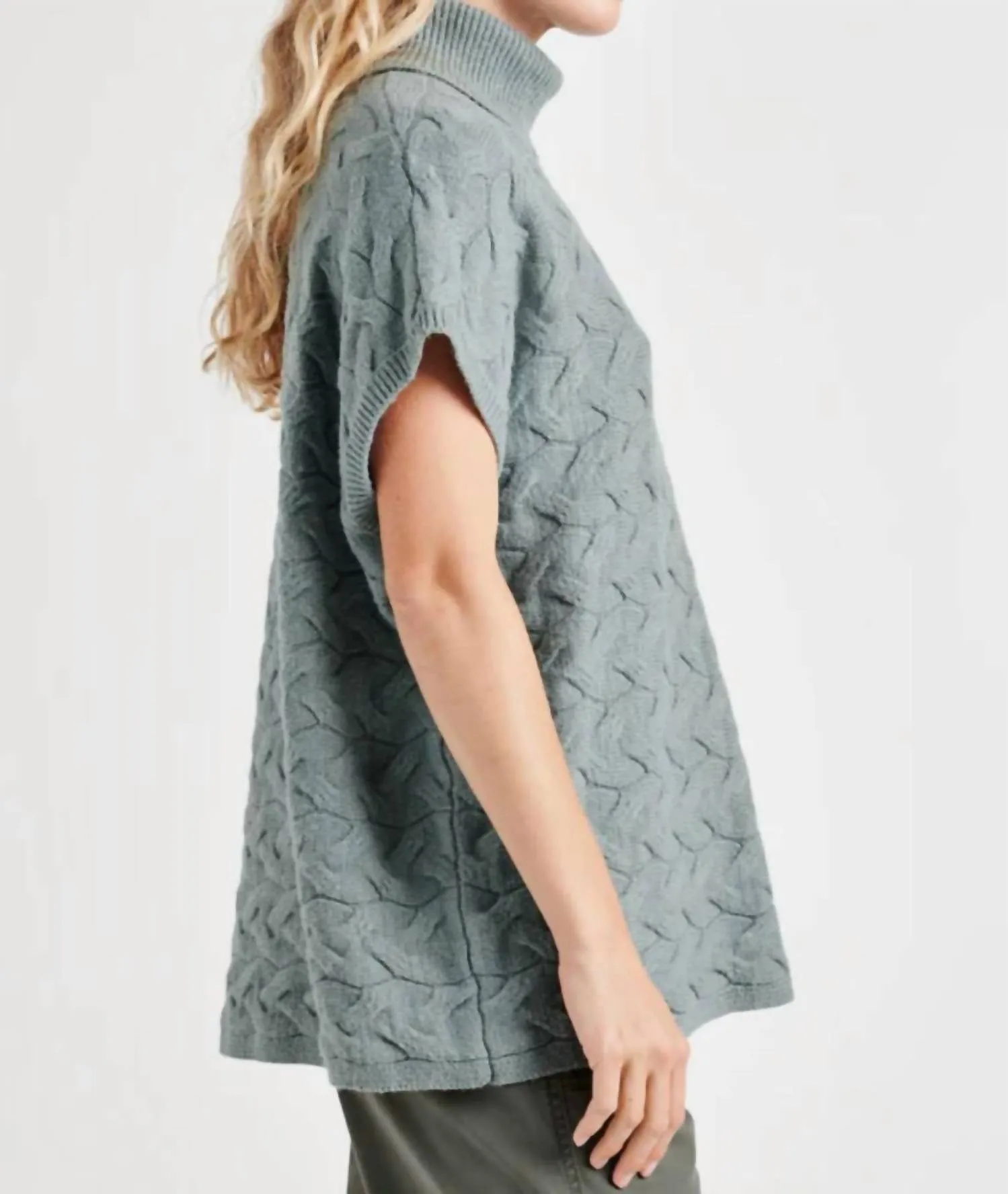 Liliana Turtleneck Sweater In Dusty Teal