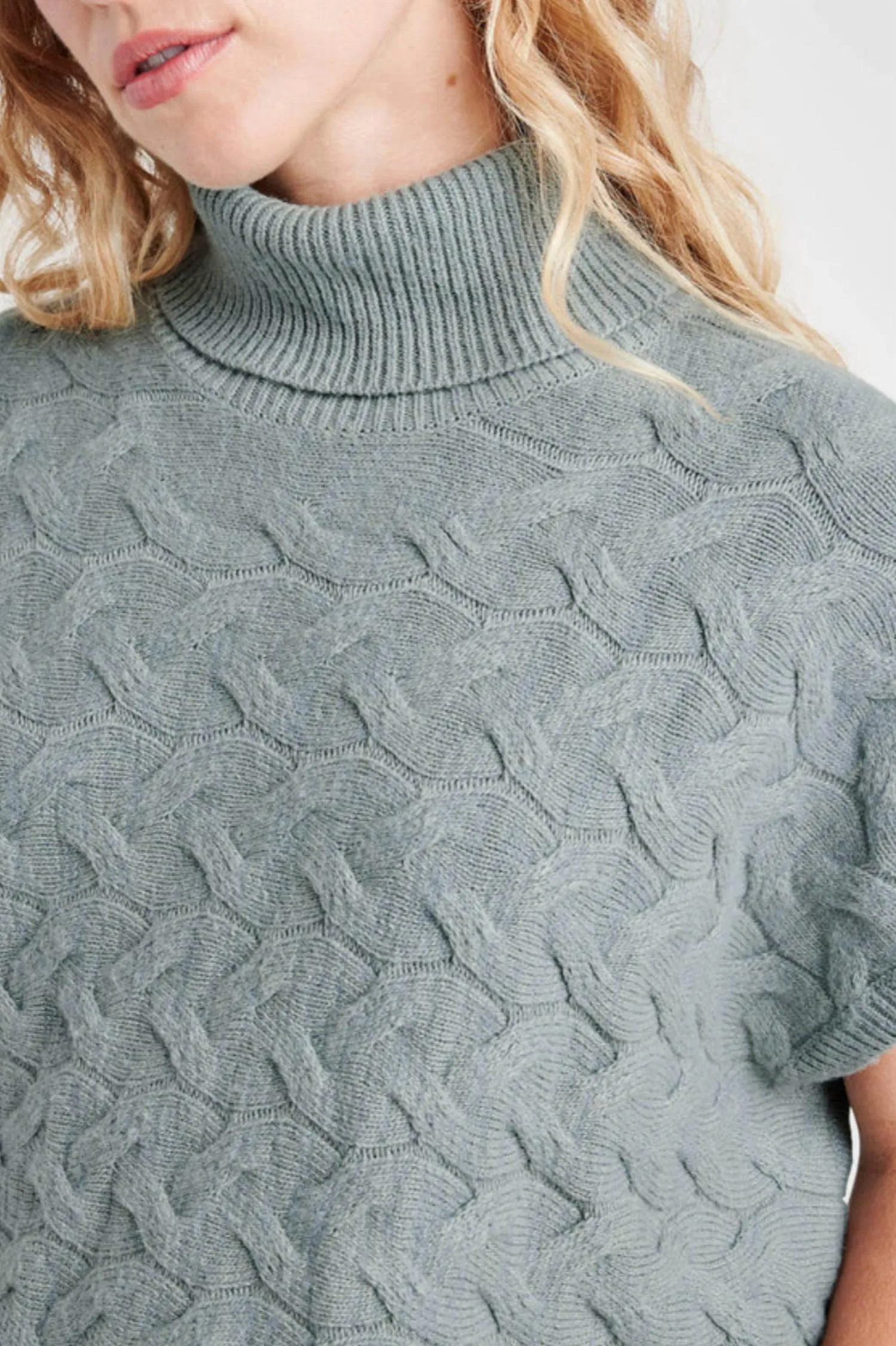 Liliana Turtleneck Sweater In Dusty Teal