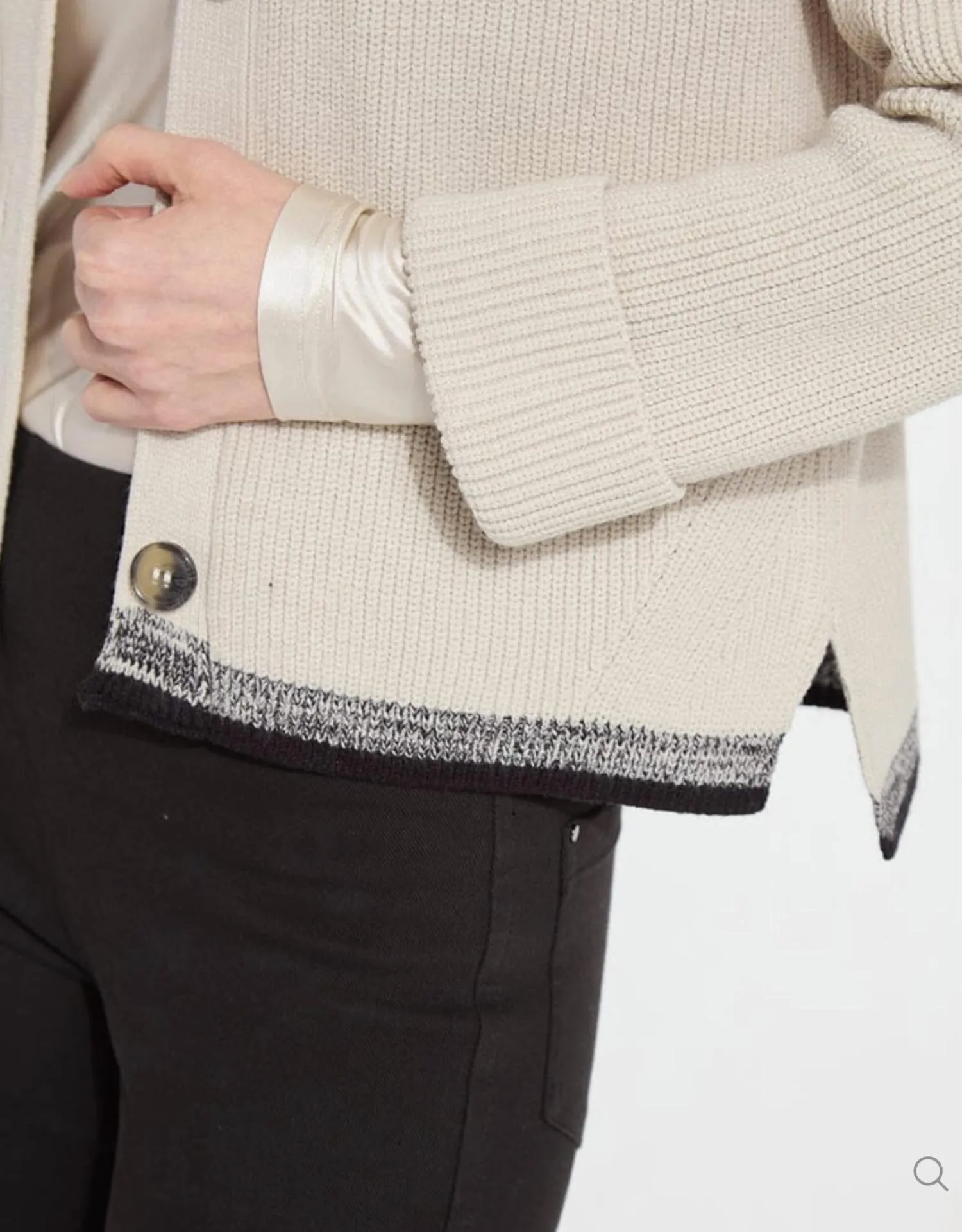 Lilith Cardigan Sweater In Light Pewter