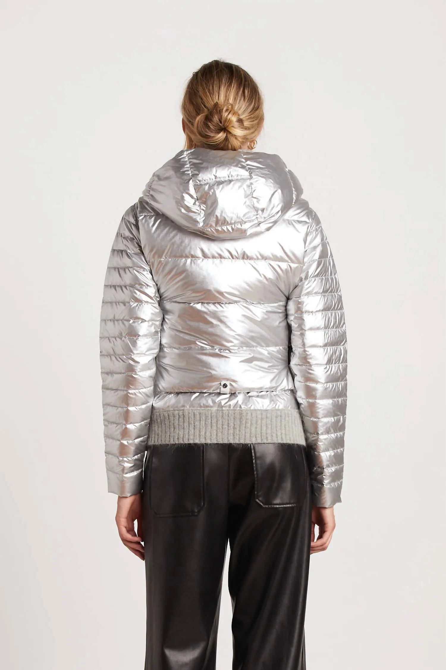 Lola Quilted Full Zip Vest In Silver