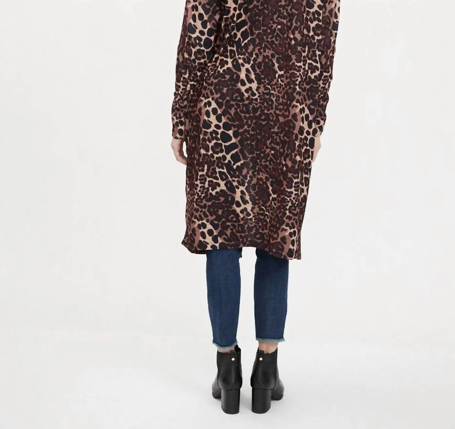Long Cardigan In Animal Print