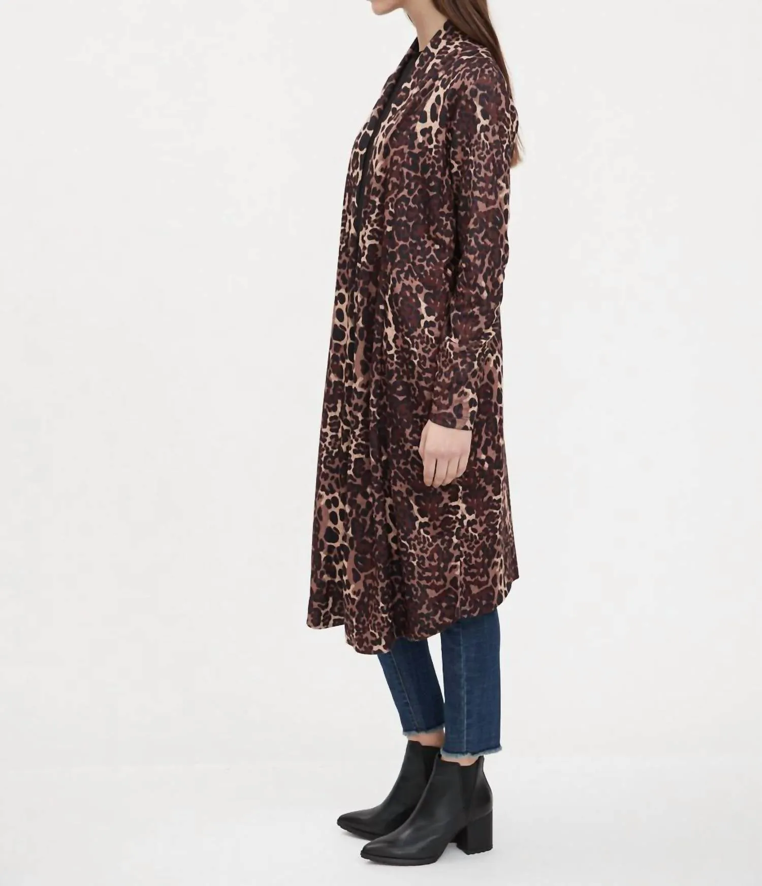Long Cardigan In Animal Print