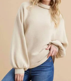 Long Sleeve Dolman Sweater In Natural