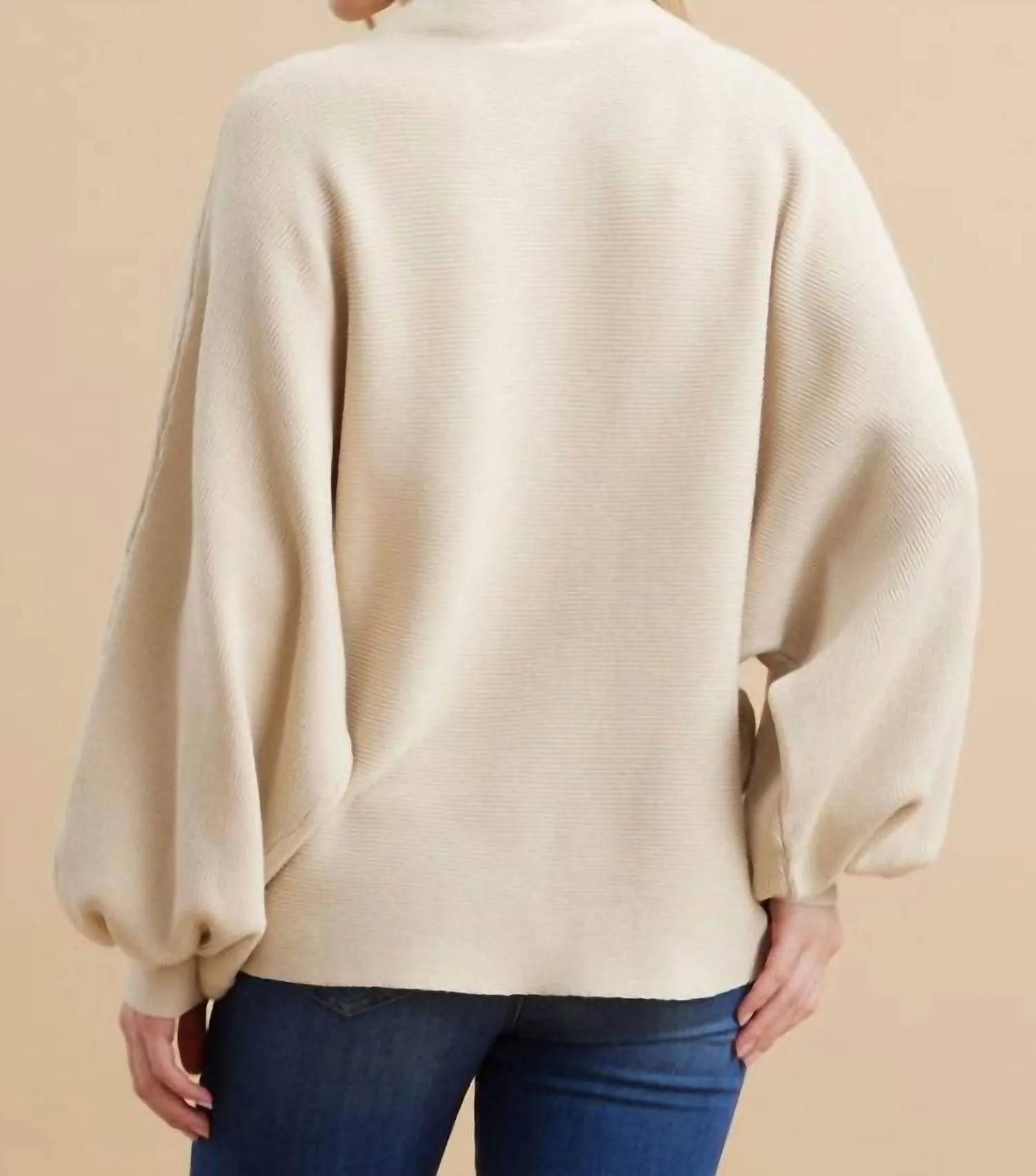 Long Sleeve Dolman Sweater In Natural