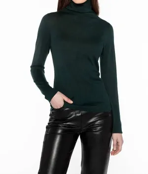 Long Sleeve Funnel Neck In Cypress