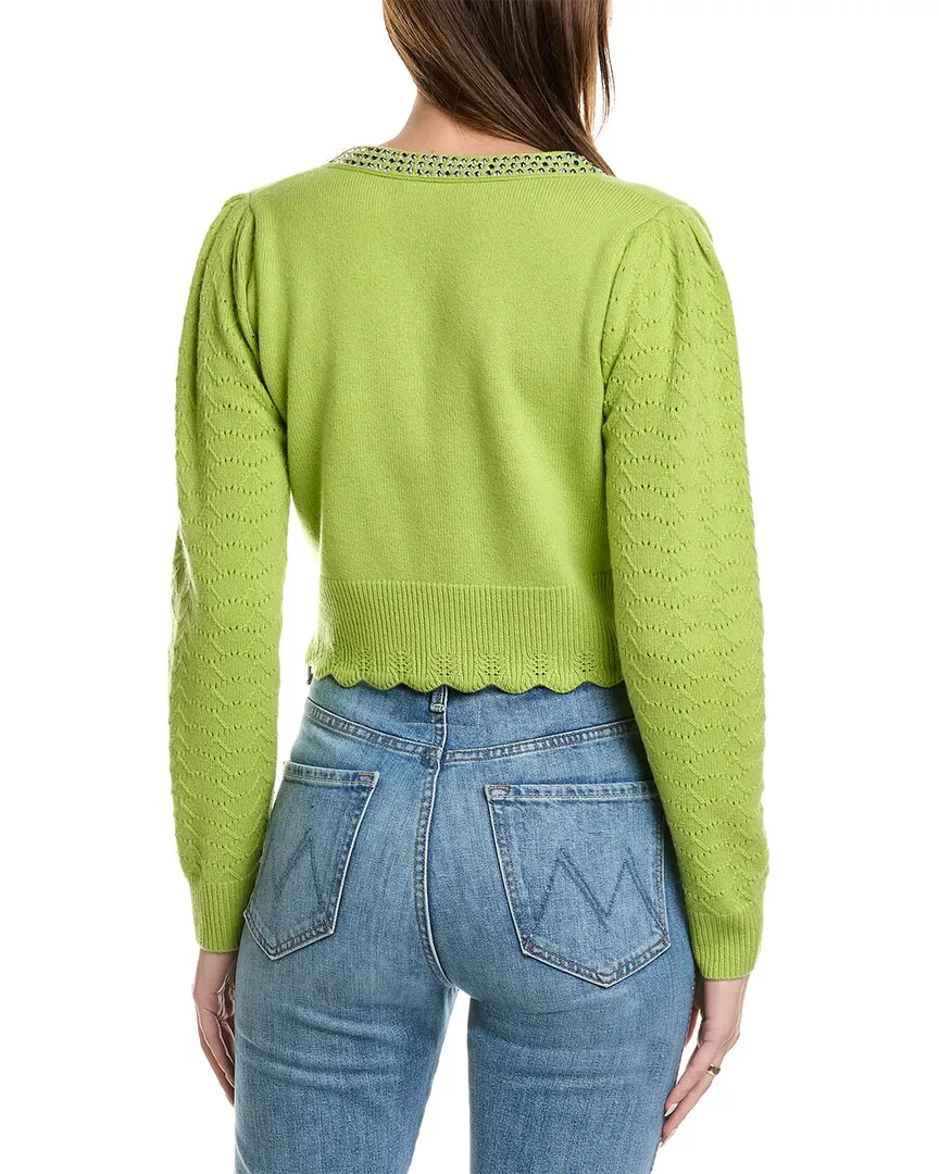 LoveShackFancy Brynner Wool & Cashmere-Blend Crop Cardigan