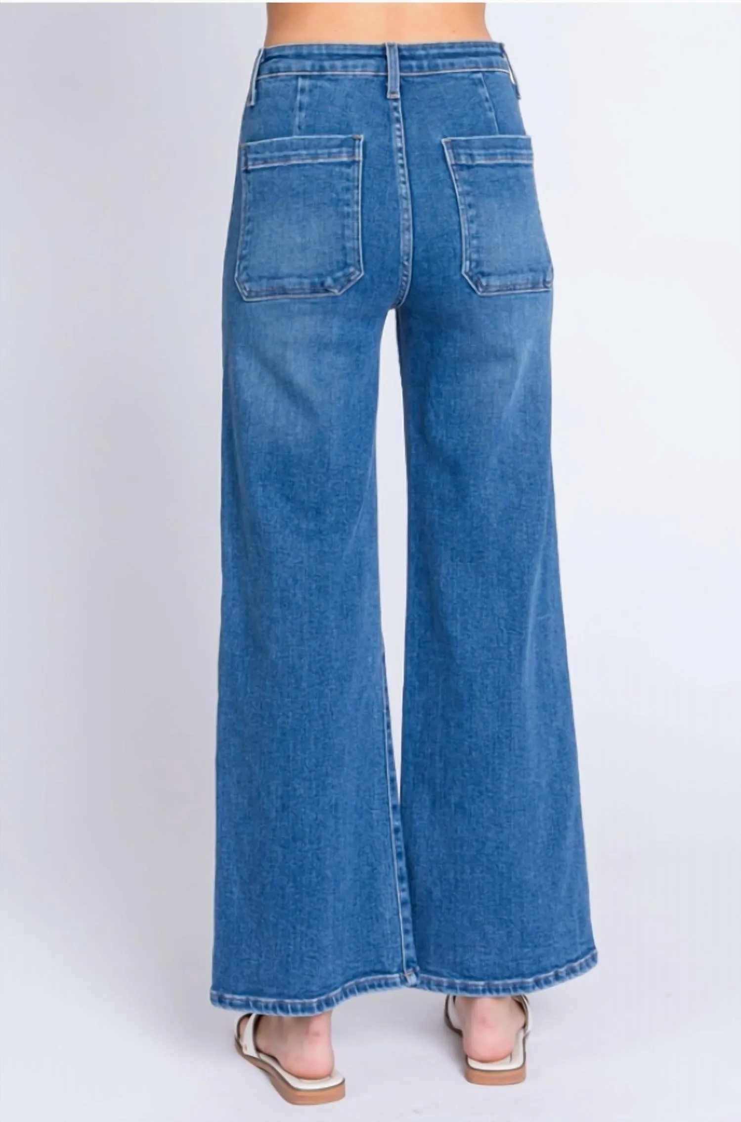 Lp278 Medium Sailer Front Patch Pocket In Med Wash