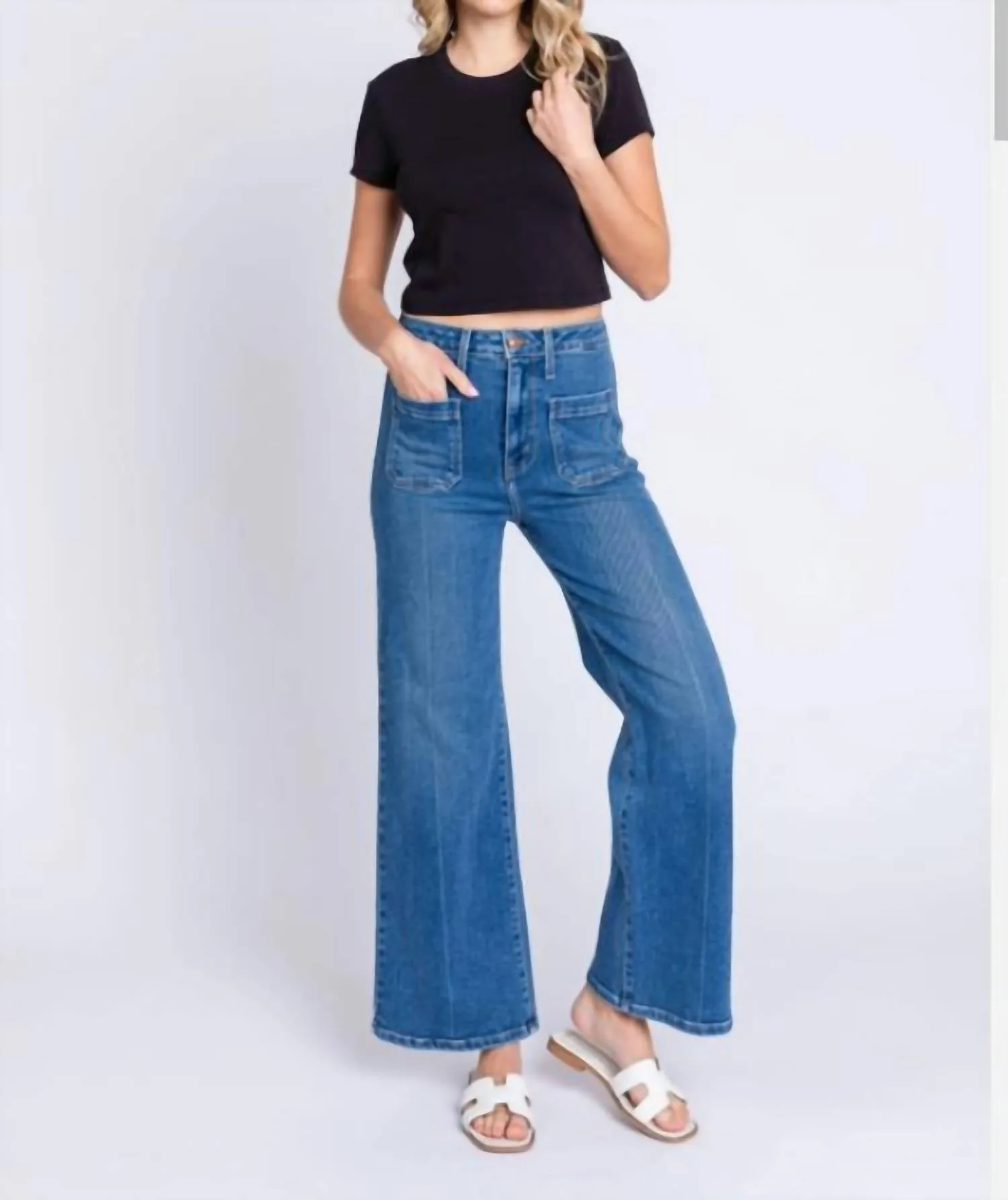 Lp278 Medium Sailer Front Patch Pocket In Med Wash