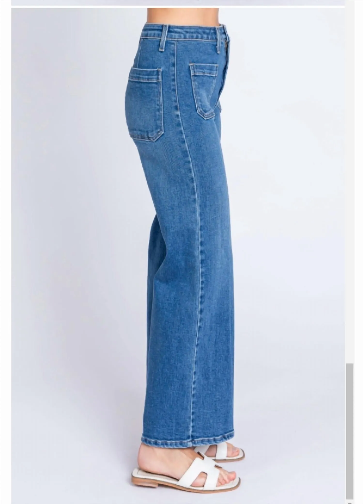 Lp278 Medium Sailer Front Patch Pocket In Med Wash