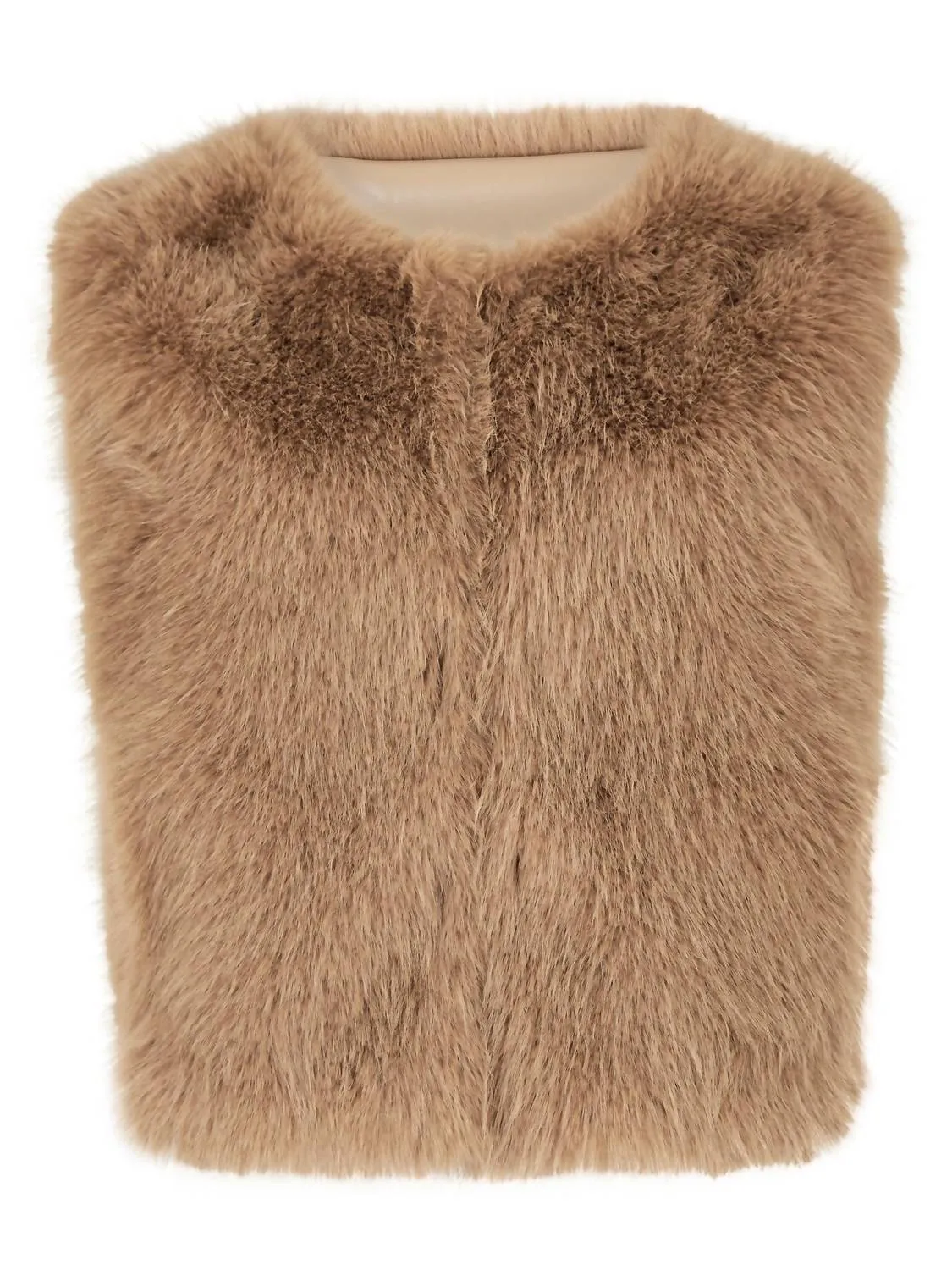 Luxe Layer Fur Vest In Brown