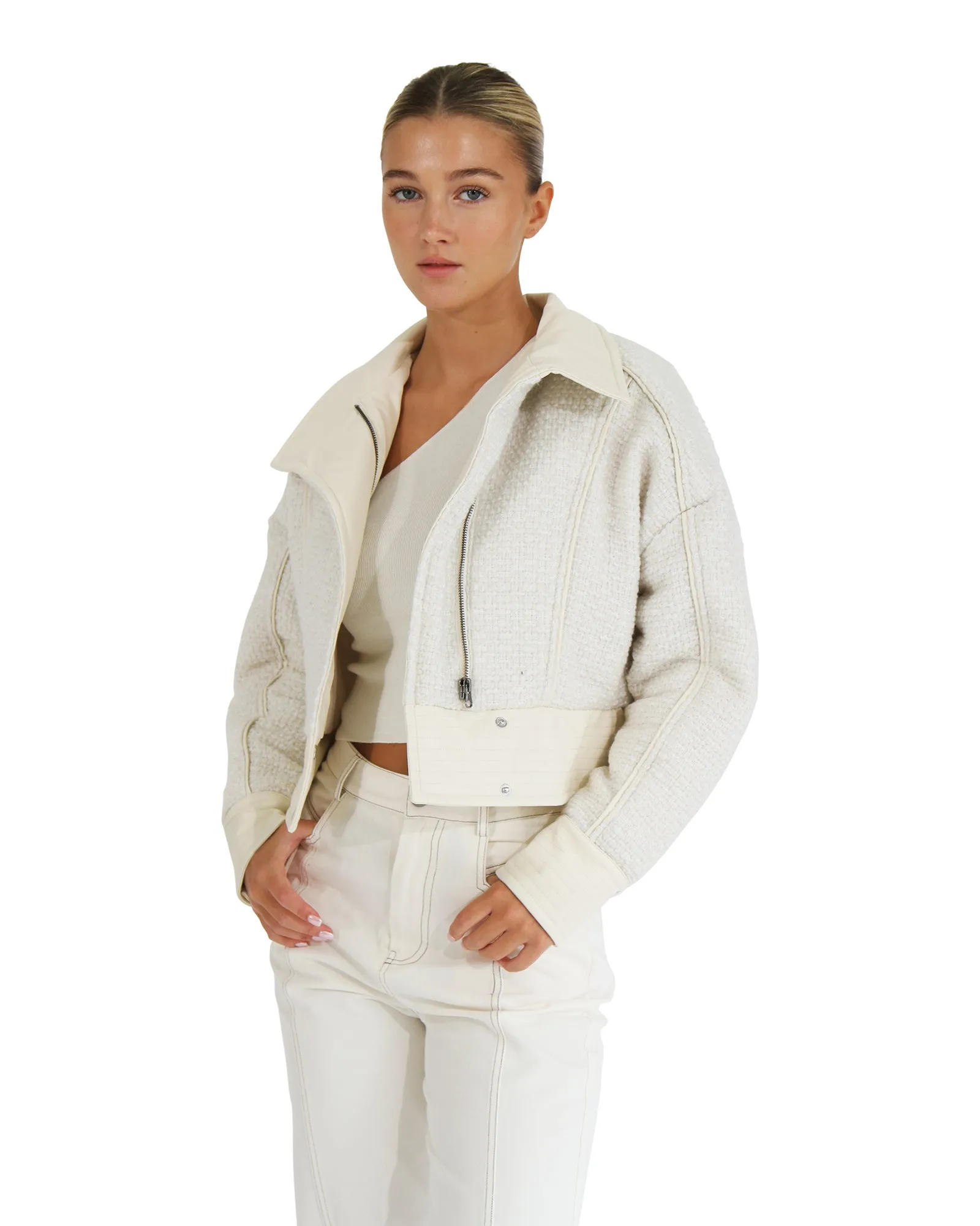 Mad Love Cropped Bomber Jacket
